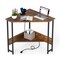 Costway Triangle Computer Desk Corner Desk Home Office with Power Outlets USB Ports Black/Rustic